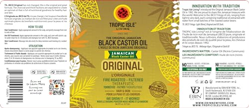 Jamaican Black Castor Oil 8oz | Rich in Vitamin E, Omega Fatty Acids & Minerals | For Hair Growth Oil, Skin Conditioning, Eyebrows & Eyelashes, Scalp and Nail Care|Grow, Strengthen, Moisture & Repair