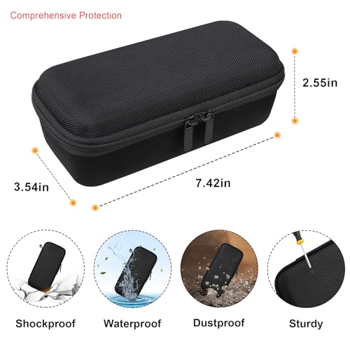 Elonbo Carrying Case for Spot X with Bluetooth 2-Way Satellite Messenger, Handheld Portable 2-Way GPS Messenger Travel Storage Bag, Handheld Satellite Communicator Protective Holder, Black+Black