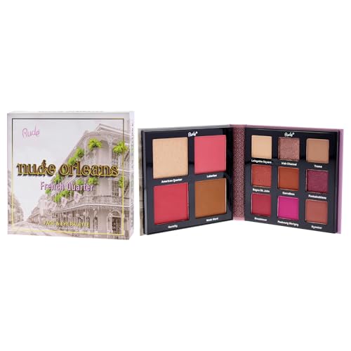 Nude York Face & Eye Palette ? 9 Eyeshadows, 4 Face Shades for Blush, Bronzer & Highlighter | All-in-One Natural Glam Palette | Vegan, Cruelty-Free, Paraben-Free Makeup
