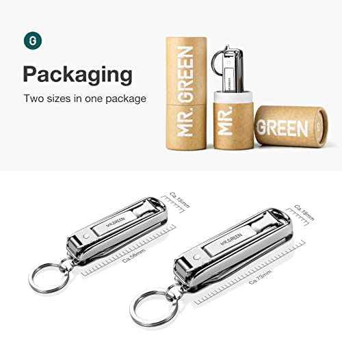 MR.GREEN Multifunctional Nail Clippers Stainless Steel Six Functions Nail Cutter Nail Files Small Knife Scissors (Small)
