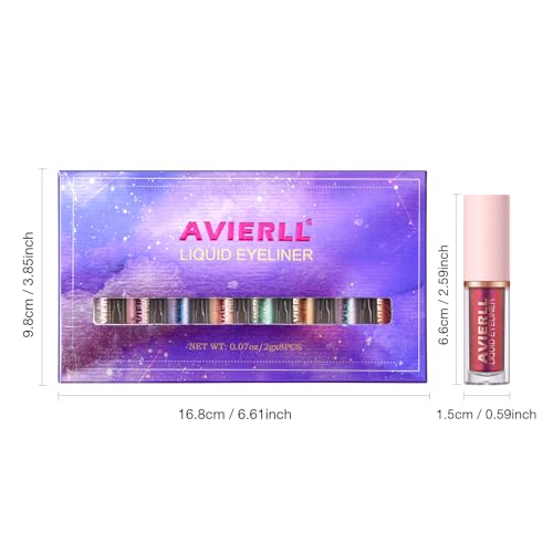 Glitter Liquid Eyeliner Set, 8 Colors Waterproof