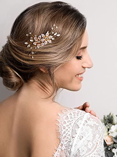 Gold Bridal Hair Comb Handmade Wedding Accessory