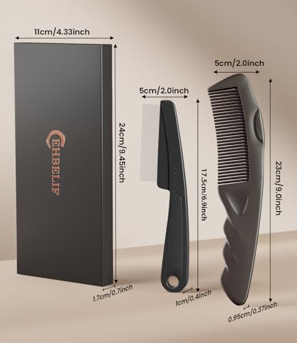 Dandruff Comb Set 2PC Stainless Steel Scalp Detox Hair Care Tool