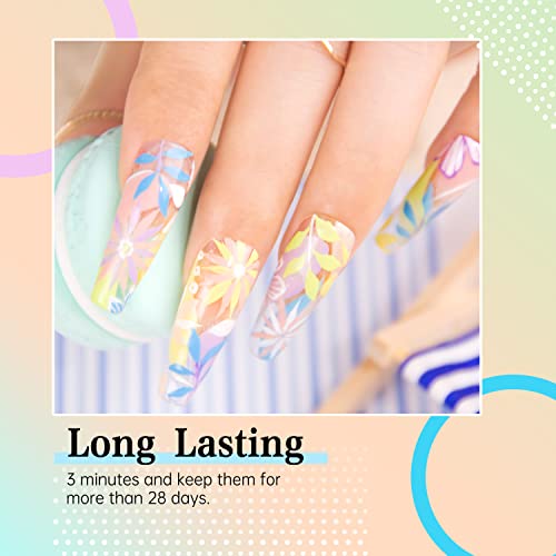 le love easy 6Pcs Nail Gel Polish Set, Gel Polish Set Pink Purple Blue Green Yellow Nails Gel Polish,for Women Nail Art Gifts Sets