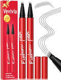 Vevivia Eyebrow Pencil 2 Pack, 4-Tip Waterproof Brow Pen Grey