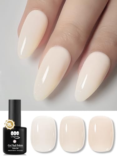 YTD Likomey Nude Gel Nail Polish,15ml Nude Pink Translucent Neutral Jelly Sheer Salon Home DIY Nails Art Manicure UV Nail Gel Varnish,LS03