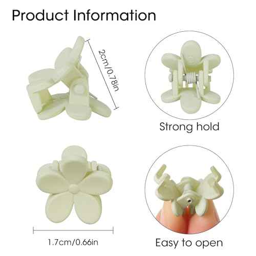Mini Flower Hair Clips 100Pcs, Small Hair Clips Mini Claw Clips Cute Jaw Clips Hair Pins Hair Barrettes Hair Accessories for Women Girls Kids Teens