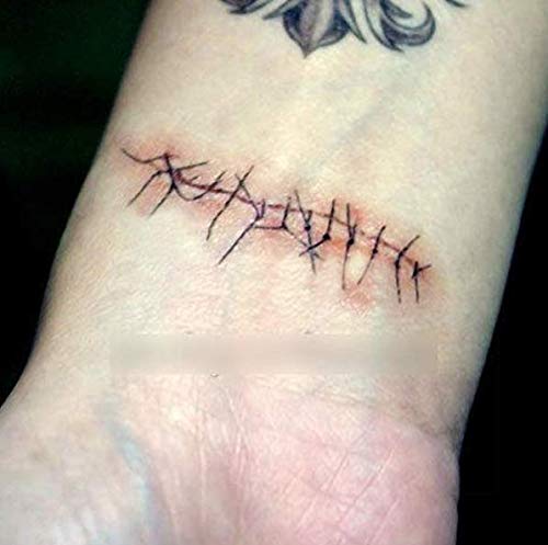 10 Sheet Temporary Scar Tattoos - Waterproof Zombie Wound Stickers