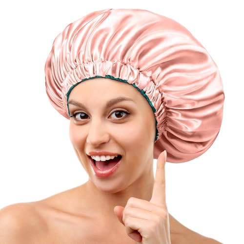 Mikimini Extra Large Reversible Satin Bonnet for Curly Hair