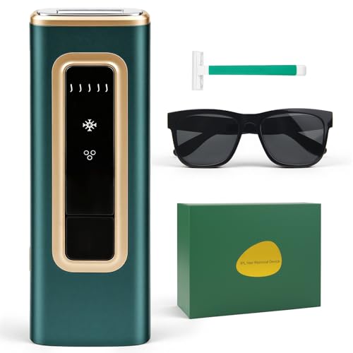 IPL Laser Hair Removal Device with Ice Cooling - FDA Cleared 5 Levels for Face & Body