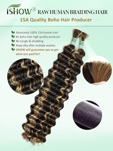 ISHOW 15A Deep Wave Virgin Human Hair 22 Inch Ombre Honey Blonde