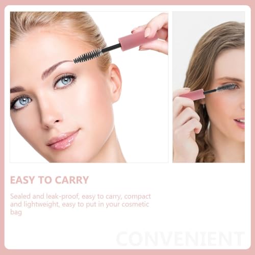 10-Pack Pink Empty Mascara Tubes 0.17Oz Refillable Eyelash Cream Containers Lightweight Transparent Makeup Bottles for Travel and Daily Use