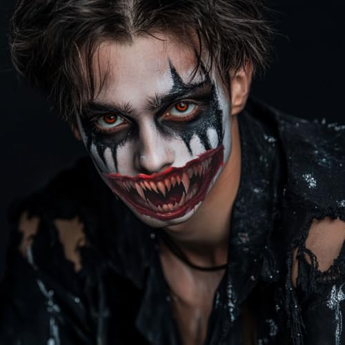 8-Piece Skeleton Halloween Face Tattoos - Waterproof Makeup Stickers
