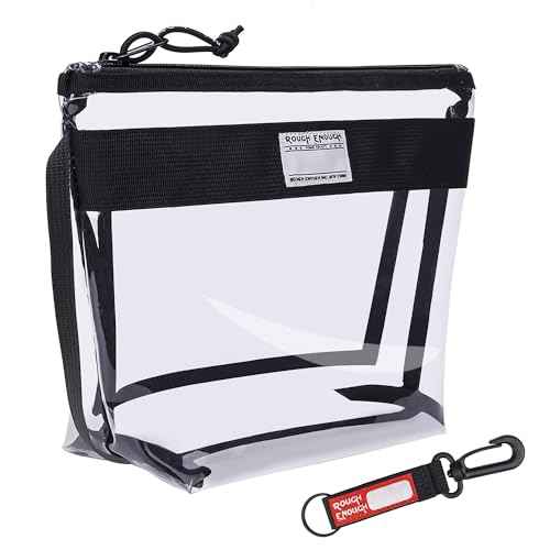 Rough Enough Clear Toiletry Bag Makeup Organizer Cosmetic Pouch with Zipper Handle for Travel Beach Essentials Storage