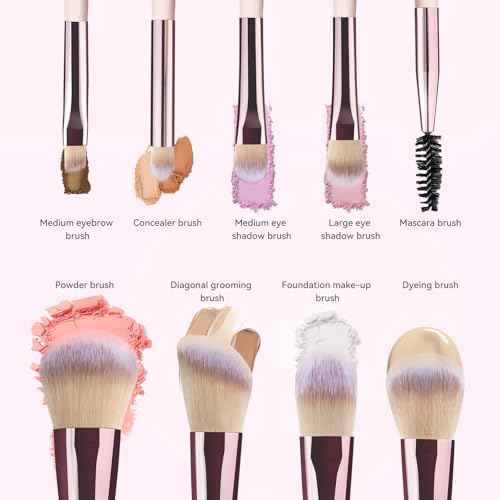 Trendy Teen Girl Gifts ? Travel Makeup Brush Set with LED Light Mirror, Perfect Tween Birthday Gifts for Girls 11-16+ year old(Pink)