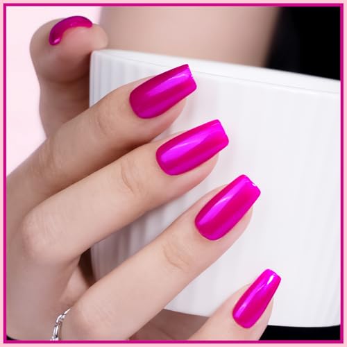 COSMOO Quick Dry Nail Polish - Hot Pink Blue Shimmer
