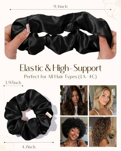 YANIBEST 6 Pcs Satin Hair Scrunchies for Women & Girls - Soft, Gentle Elastic Hair Ties