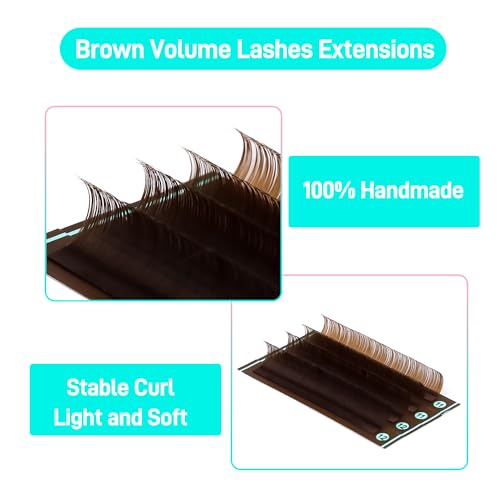 Brown Lash Extensions D Curl 0.05mm 8-15mm Mixed Length