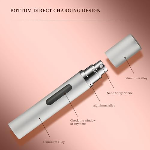 10ml 3pcs Perfume Travel Refillable Bottle,Perfume Atomizer Travel Refillable, Bottom-Filling Fragrances Perfumes Bottle,Mini Cologne Dispenser,Portable Sprayer£¨Black-Grey-Silver£©