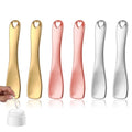 6 PCS Mini Metal Makeup Spatula, Reusable Skin Care Cosmetic Spatula Facial Applicator Tool Beauty Spatula Cosmetic Spatula for Face Mask Cream Lotions Moisturizers(Silver Gold Rose Gold)