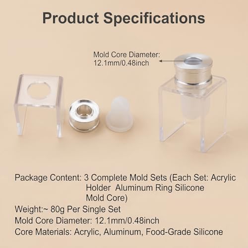 DIY Lipstick Mold Set - 12.1mm Silicone Molds for Lip Balm