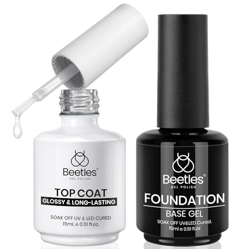 Beetles Gel Base & Top Coat Set - No-Wipe Glossy Finish