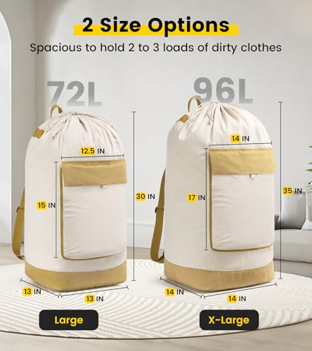 Vorspack Canvas Laundry Backpack - Large Washable Hamper Bag