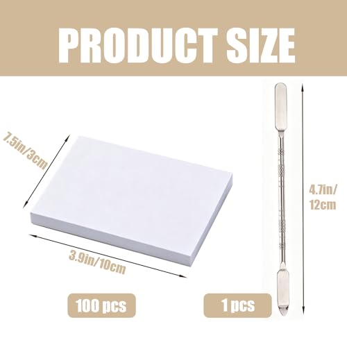 100 Sheets Disposable Nail Art Palette Paper with Mixing Stick