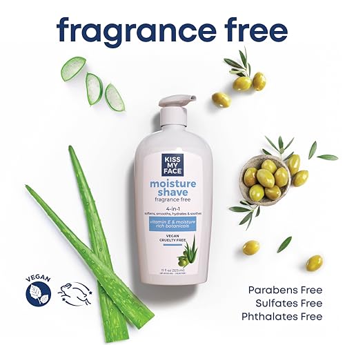 Unscented Fragrance-Free Moisture Shave 4-in-1 Shaving Cream with Olive Oil & Aloe - 11 Fl Oz