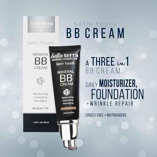 Bellaterra Cosmetics BB Cream - Tinted Moisturizer & Mineral Foundation Makeup, Medium 104 - Lightweight, Oil-Free, Buildable Coverage, Matte Finish, Anti-Aging Concealer, Clean Beauty, 1.69 oz