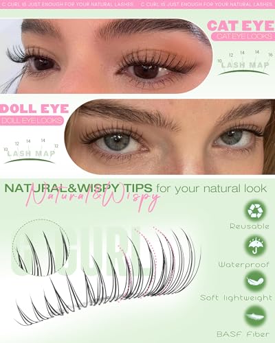 Aurora Wispy Lash Clusters C Curl 8-16MM BASF Extensions