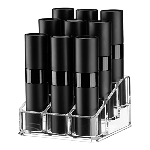 Tekson 9PCS 8ml Travel Perfume Atomizer Refillable, Mini Cologne Spray Bottle Empty, Small Aftershave Sprayer for Liquid Dispenser with 1 Perfume Holder Organizer