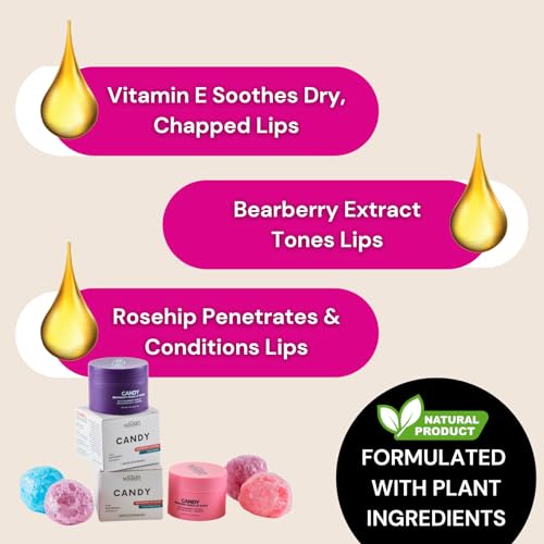 Minimo Candy Lip Exfoliator Scrub & Moisturizer - Lip Scrubber Exfoliator- Lip Brightening For Dark Lips Smoker| Removes Dead Skin from Dry Chapped Lips - Nourishes & Hydrates(1 oz) Juicy Watermelon