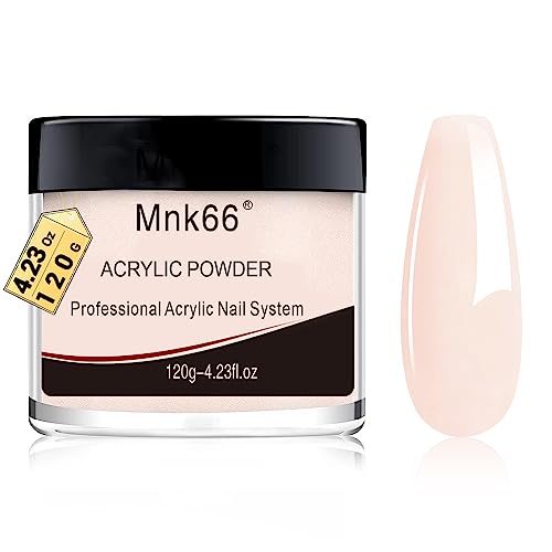 Mnk66 Acrylic Powder Professional Clear Pink Nude Milky White Acrylic Nail Powder for Nail Extension, French Nail Art 3D Flowers, Nail Carving, Beginner (YSJF004-30g)