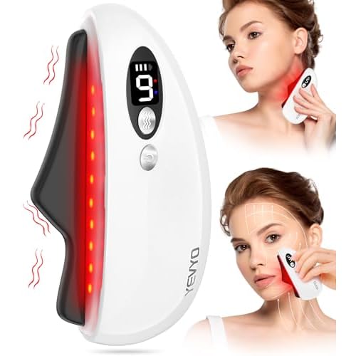 Gua Sha Facial Tool, Electric Black Obsidian Guasha Tool for Face, Chin, Neck, Body, Heated Vibrating Massage Gua Sha Stone for Face Sculpting