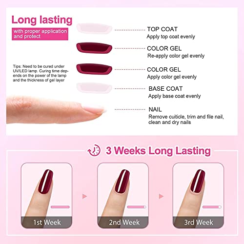 Vishine Hot Pink Soak Off Gel Nail Polish - 15ml Long Lasting UV LED Cured