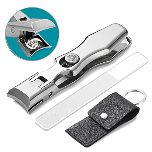 Wide Jaw Opening Nail Clippers and 3pcs Long Handle Nail Clippers Combo, Large Heavy Duty for Toenail Fingernail for Men Women Adult Seniors