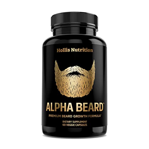 ALPHA BEARD Growth Vitamins | Biotin 10K MCG, Collagen, Keratin, OptiMSM®, goMCT®, BioPerine® | Beard and Hair Growth Supplement for Men | Regrow Stronger, Thicker, Healthier Facial Hair