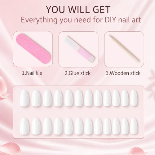 VIYOVEX Champagne Cat Eye Almond Press On Nails - 24Pcs Reusable Kit, 12 Sizes with Glue, Glossy Finish