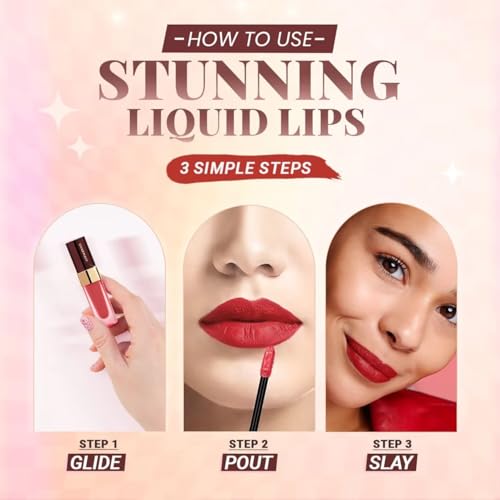 Charmacy Waterproof Liquid Lipstick - 16H Wear, Transfer-Proof