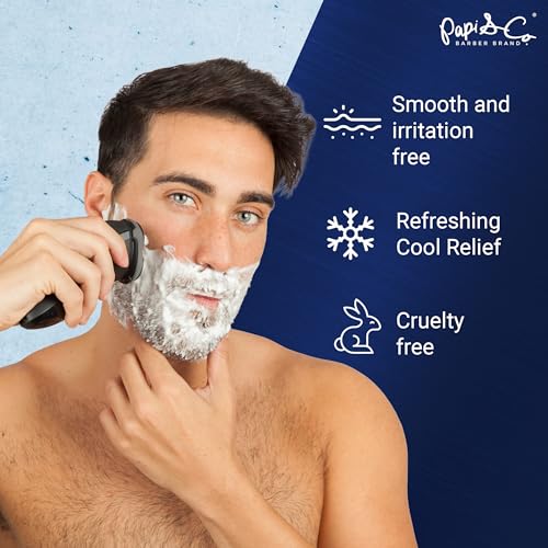 Papi & Co. Shave Gel Men ? Sensitive Skin Shaving Gel with Brazilian Mint Oil ? Clear Non-Foaming Formula for Beard and Mustache ? Moisturizing Barber Grooming Skincare, Alcohol-Free ? 8.6oz
