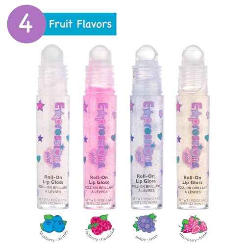 12pc Lip Gloss Necklace, Fruit Flavored Lip Gloss Set, Lip Gloss Value Pack, Teen Girls Party Favors, Non Toxic Lip Gloss Necklaces For Girls