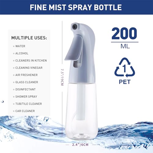 TANSHINE 6.8oz Blue Continuous Spray Bottle for Hair & Gardening