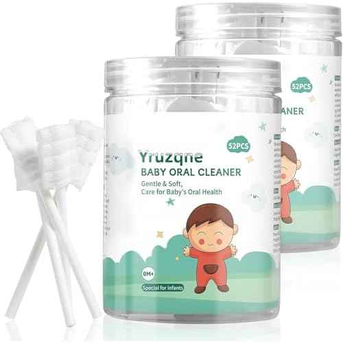 104Pcs Baby Tongue Cleaner, Disposable Baby Toothbrush Oral Cleaner, Infant Gum and Tooth Cleaning Stick for Newborns, Toddler Mouth Cleaner