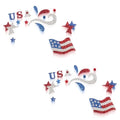 USA Flag Face Gems - Self-Adhesive Patriotic Stickers (2PCS)