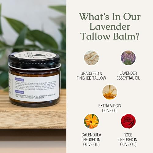 Hearth & Homestead Lavender Beef Tallow for Skin & Face 2.6oz
