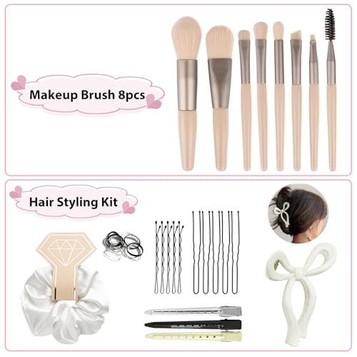 Bridal Emergency Kit for Wedding Day, Wedding Essentials Survival Set for Team Bride, Must-Have 50pcs Essentials Travel Kit with Makeup Bag(Sliver)