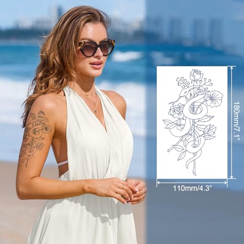 Realistic Semi Permanent Tattoo for Adults and Kids 8 Sheets, Half Arm Sleeve Temporary Tattoo Waterproof and Lasting 1-2 Weeks,Cute Fake Tattoos for Teens