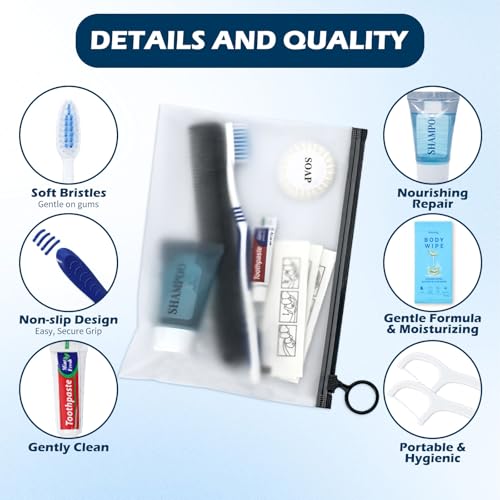 5 Pack Hygiene Kits – 7-in-1 Toiletry Set with Toothbrush, Shampoo & Wipes
