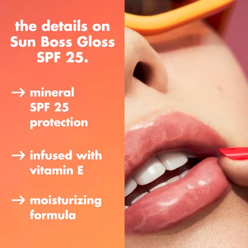 e.l.f. Sun Boss Lip Gloss SPF 25 - Tinted, High Shine, Vitamin E, Coconut Scent